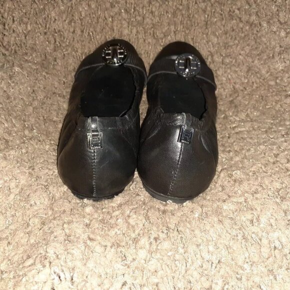 RUDSAK-Canadian Luxury-Soft Black Leather-Silver Logo-Ballet Flat-Sz37-Near Mint - Picture 5 of 7